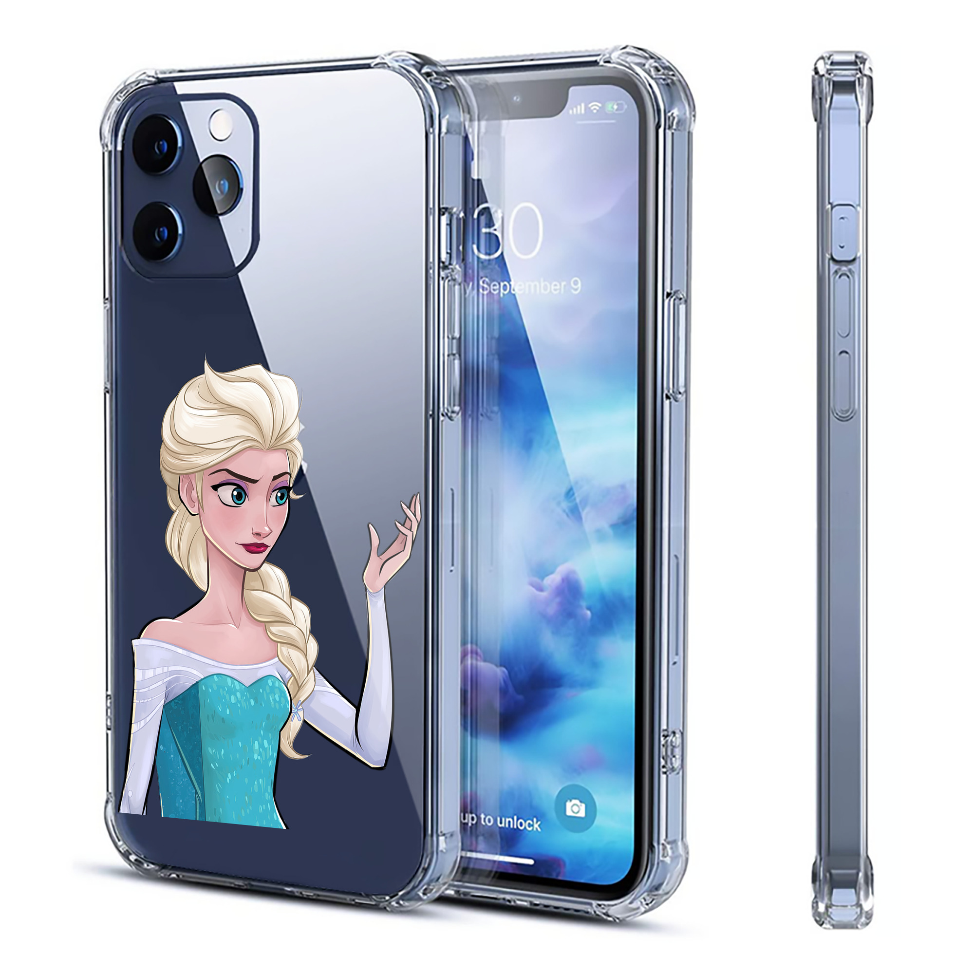 （画像用） アナと雪の女王 アンナ エルサ Frozen Anna Elsa 【iPhone 12シリーズ対応】透明スマホケース（クリアソフトケース）